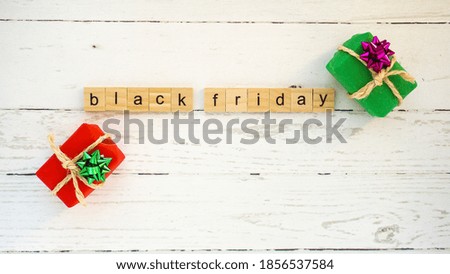 black Friday.words from wooden cubes with letters photo