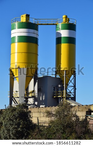 industrial silos used as storage for cement