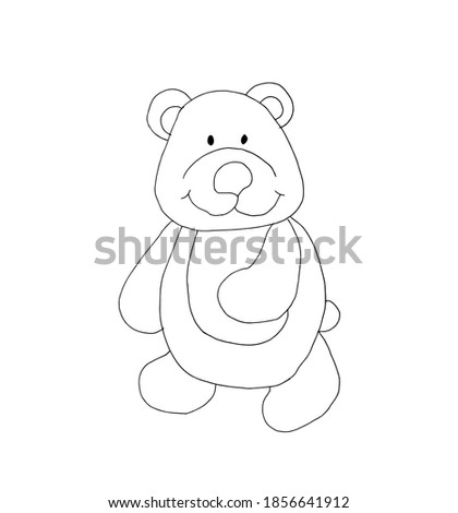 Coloring. Black and white vector illustration of a bear.