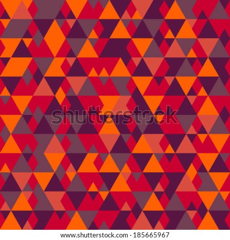 Seamless Triangle Red Background with geometric shapes. Vector.