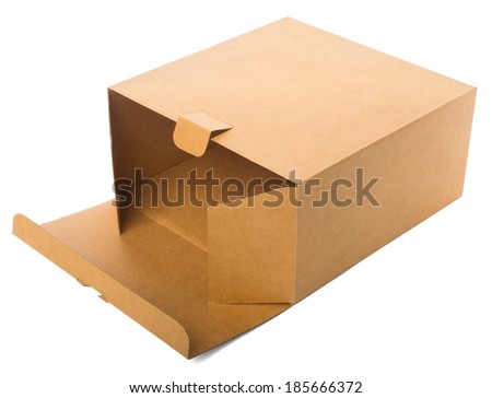 Closed cardboard boxes isolated over white background