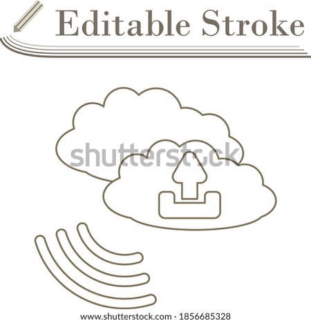 Cloud Upload Icon. Editable Stroke Simple Design. Vector Illustration.