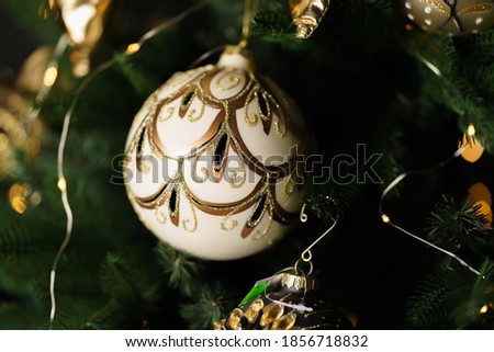 Chrismats Mood Christmas Tree lights Balls and Ribbons
