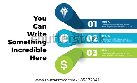 3D Vector Perspective Infographic. Presentation slide template. 3 step options. Chart concept.  Royalty-Free Stock Photo #1856728411