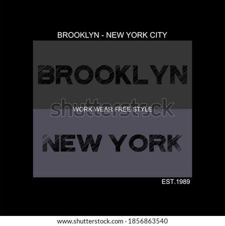 Vector illustration Brooklyn and new york Typography  t-shirt graphics  poster  banner  flyer  postcard