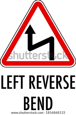Left reverse bend sign isolated on white background illustration