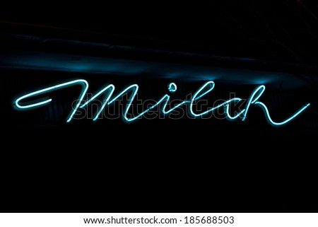 German Neon sign Milk "Milch"