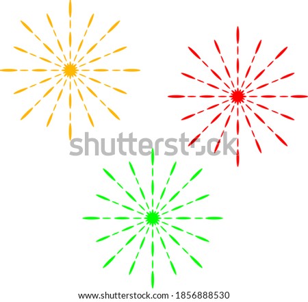 collection of simple colorful fireworks