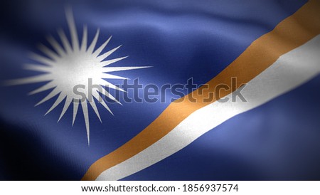 close up waving flag of Marshall Islands. flag symbols of Marshall Islands.