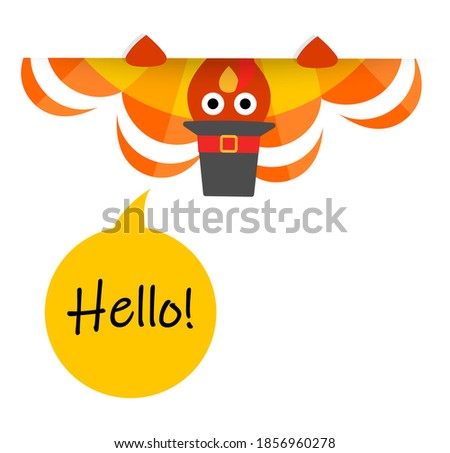 Greeting card with funny turkey bird. Happy Thankgiving vector illustration