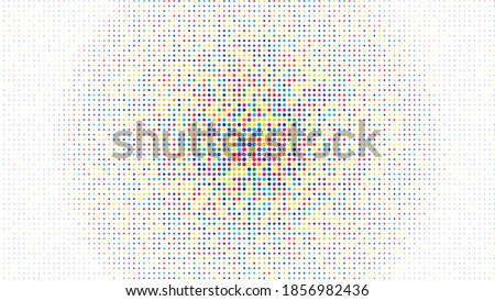 multi color dots geometric vector halftone illustration pattern against white background