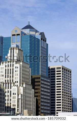 Skyscrapers in Kansas City, Missouri, USA.