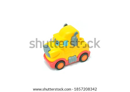 Toy car truck, isolated in white background