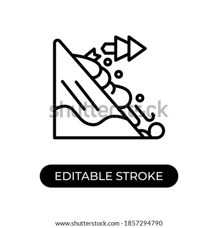 Vector illustration avalanche icon or logo black color with line design style