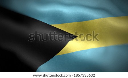 close up waving flag of Bahamas. flag symbols of Bahamas.