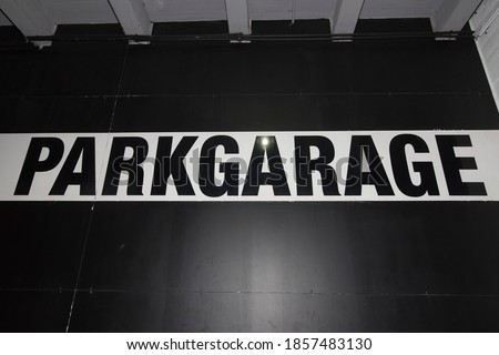 sign and symbol for a parking garage in the city
