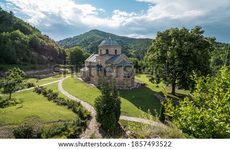 Serbian Orthodox Monastery Gradac, an Endowment of Queen Helen of Anjou from 13th century, Republic of Serbia Royalty-Free Stock Photo #1857493522