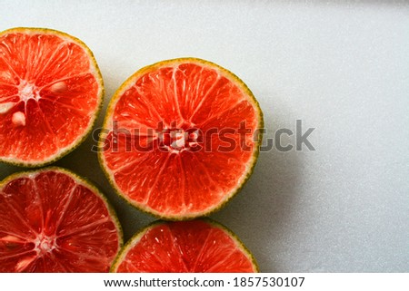 slices of oranges on a white background autumn day