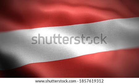 close up waving flag of Austria. flag symbols of Austria.