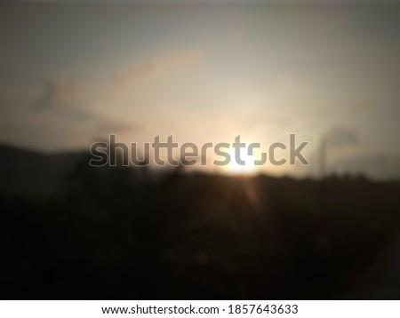 sunrise view with beautiful sky. blurry
