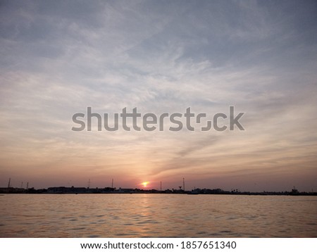 Beautiful Sunset in the ocean, view from the boat, sea sunset, sunset on the island, island sunset