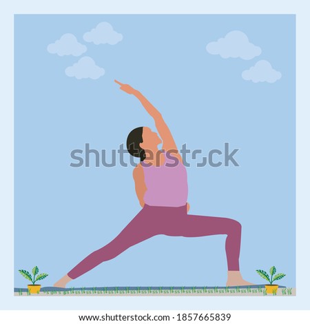 Woman yoga practice vacker art 