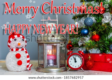 Xmas greeting card. Banner. Christmas and New Year holiday background.  Christmas toys.  