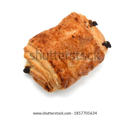 Fresh and tasty croissant over white background 