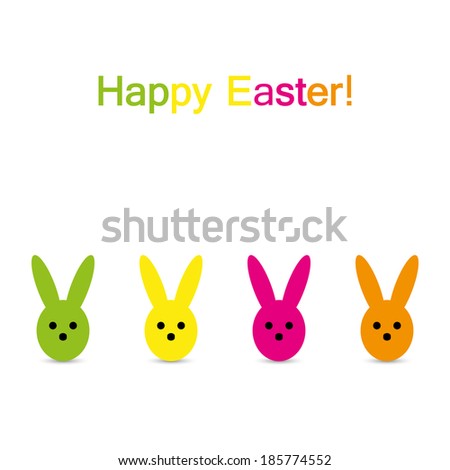 Happy Easter card with rabbits