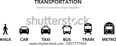 Traffic icons for Land vehicles Royalty-Free Stock Photo #1857777646