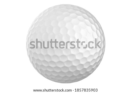White golf ball on a white background. A sport played by people all over the world