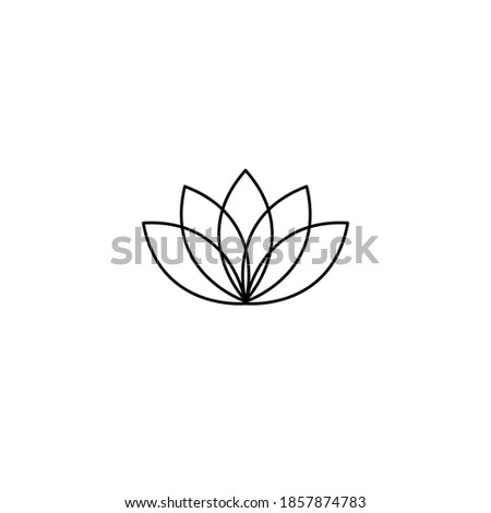 Wellness Lotus Flower Geometric Sign Symbol on white