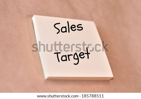 Text sales target on the short note texture background