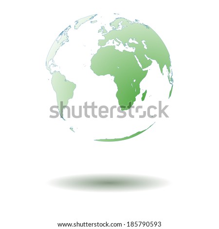 Green Earth planet. Realistic vector illustration