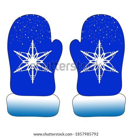 Set of colorful drawings of Santa Claus mittens on a white background. Illustration for the design of postcards, textiles, fabric, invitations.