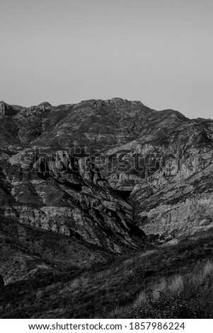 Coastal Mountains In Malibu California Hiking Black and White Photography