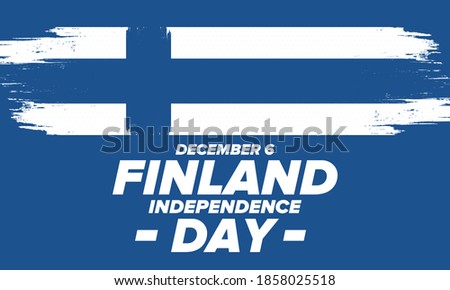 Finland Independence Day. National happy holiday, celebrated annual in December 6. Finland flag. Patriotic elements. Poster, card, banner and background. Vector illustration