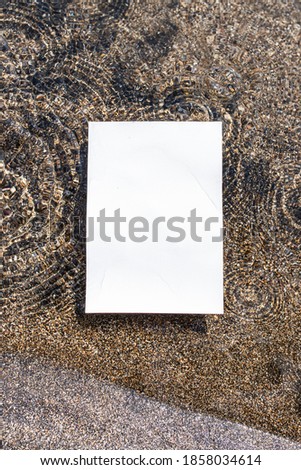 Layout of empty business card at sea