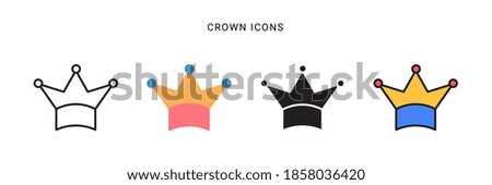 crown icon vector with different style design. isolated on white background