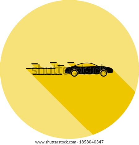 car speed icon in long shadow style