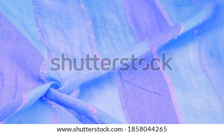 silk fabric, large stripes in blue separated by a red gold stripe, pattern background texture, ornament