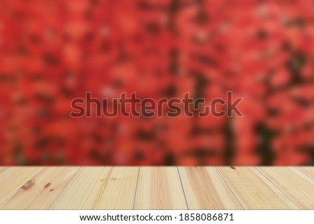 Wooden Board Empty Table Top On Of Blurred Background