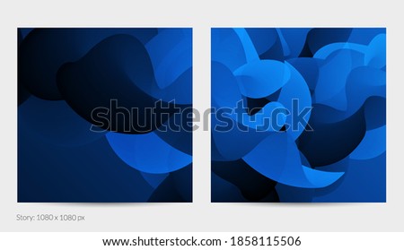 3D fluid wavy shape. Bright cloudy futuristic background. Vibrant gradient flow in abstract music sound waves. Dynamic liquid texture. Creative vector template for trendy post design.