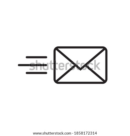 Send letter line art icon for apps and websites