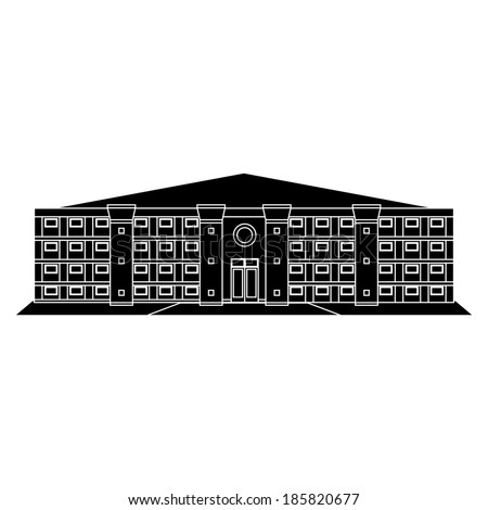 Vector Building Silhouette Isolated On White Background