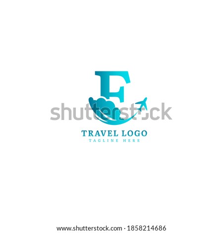 Initial letter E logotype. Minimalist traveling logo concept, fit for adventure, vacation agency, tour business or traveling agent. Illustration vector logo.