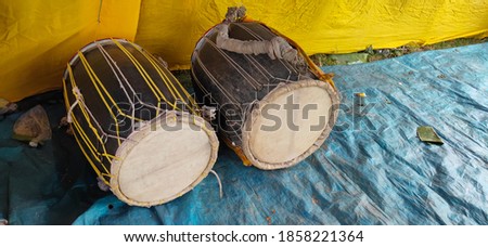 Drum musical instruments -  made from animal skin