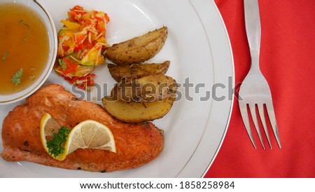 A picture of arranged and decorated food to enhance its presentation to adds value to the dinning experience.