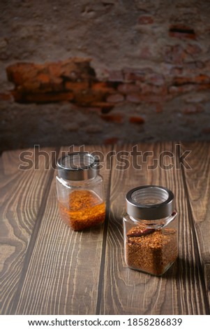 A conceptual photoshoot. An arrangement of a few objects for food photography.
