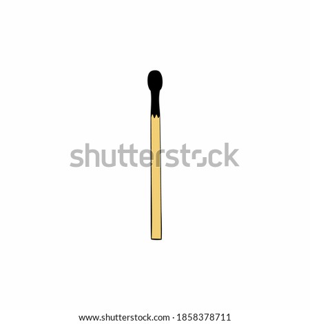 Burnt match isolated on a white background.